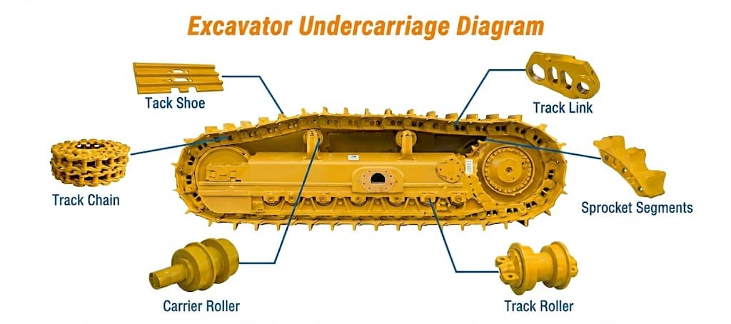 Undercarriage parts in use